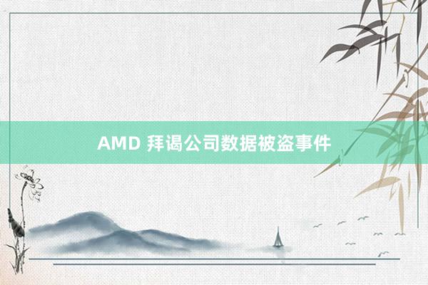 AMD 拜谒公司数据被盗事件