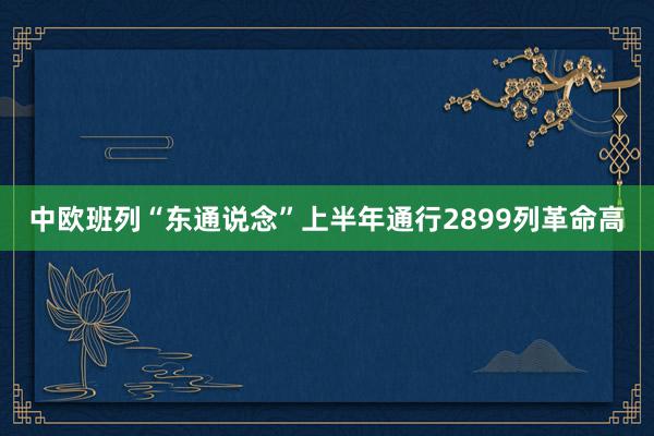 中欧班列“东通说念”上半年通行2899列革命高