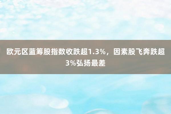 欧元区蓝筹股指数收跌超1.3%，因素股飞奔跌超3%弘扬最差