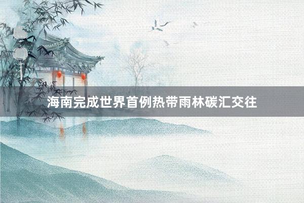 海南完成世界首例热带雨林碳汇交往