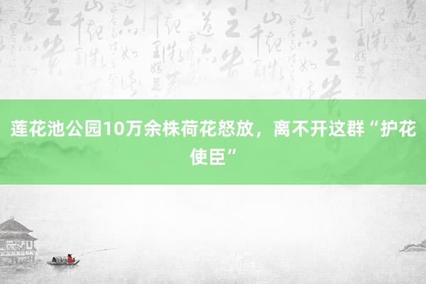 莲花池公园10万余株荷花怒放，离不开这群“护花使臣”