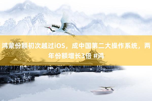 鸿蒙份额初次越过iOS，成中国第二大操作系统，两年份额增长3倍 #鸿