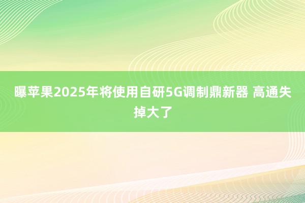 曝苹果2025年将使用自研5G调制鼎新器 高通失掉大了