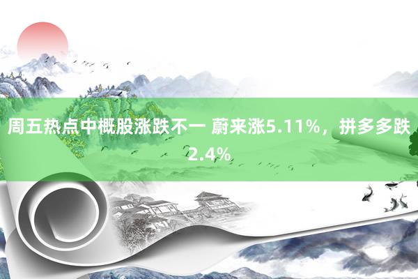 周五热点中概股涨跌不一 蔚来涨5.11%，拼多多跌2.4%