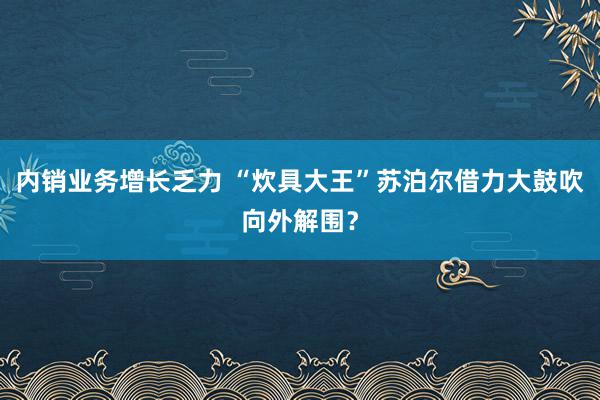 内销业务增长乏力 “炊具大王”苏泊尔借力大鼓吹向外解围？