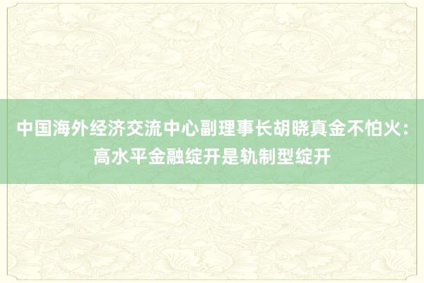 中国海外经济交流中心副理事长胡晓真金不怕火：高水平金融绽开是轨制型绽开