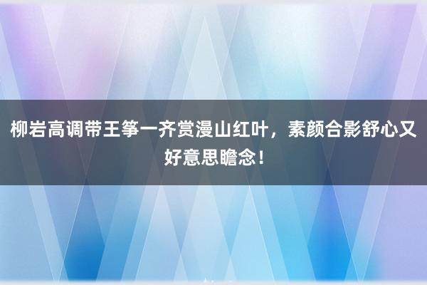 柳岩高调带王筝一齐赏漫山红叶，素颜合影舒心又好意思瞻念！