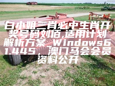 白小姐三肖必中生肖开奖号码刘佰,适用计划解析方案_Windows61.445， 澳门马会会员资料公开