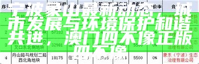 宁波象山最新动态，城市发展与环境保护和谐共进， 澳门四不像正版四不像