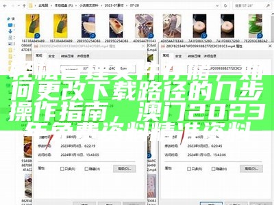 轻松管理文件存储，如何更改下载路径的几步操作指南， 澳门2023年免费资料精准资料